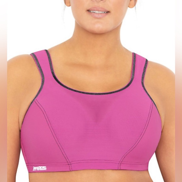 New Glamorise 46DD Bra High Impact Sports Bra Elite Performance Pink Underwire - Picture 4 of 16